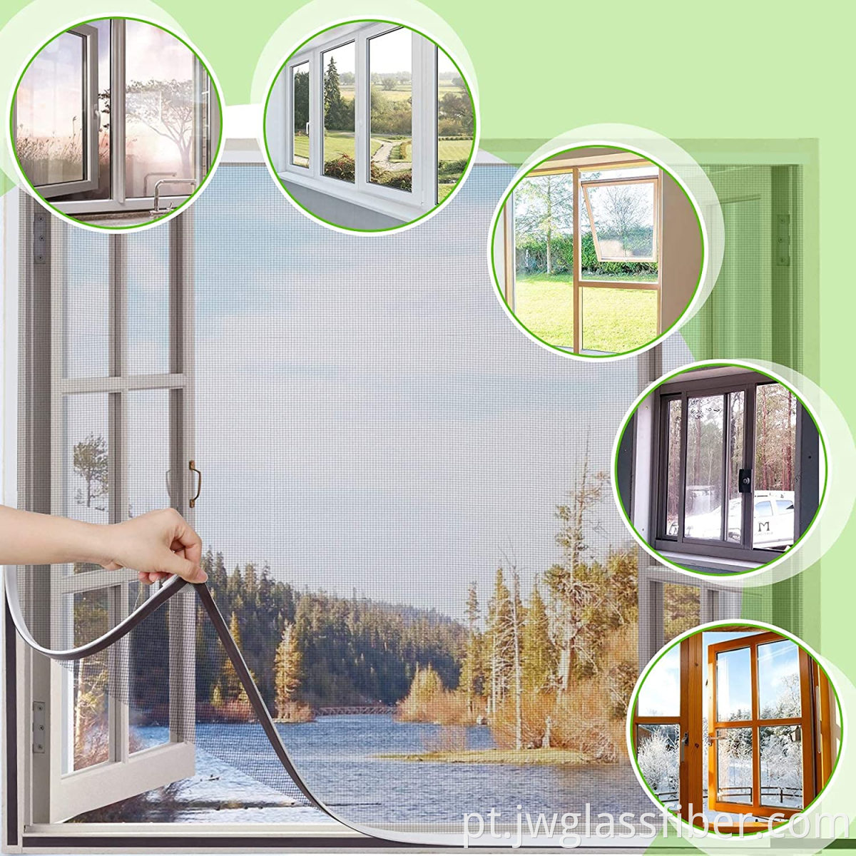 Tela da moda da janela Mosquito magnético DIY para janela 1.3*1,5m Windows Anti -Mosquito Tela da janela